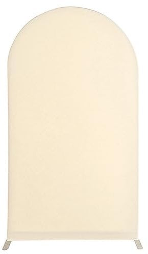 Iegefirm 2.2M Wedding Arch Cover, Matching Wedding Arch Stand Covers, Round Top for Birthday , Banquet Decoration, Cream White