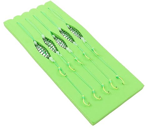ABOOFAN 15stücke Hochcarbonstahl Angelhaken Mit Feder-Feeder Und Anti-verwicklungs-silikonperlen Für Süßwasserfischen Und Angeln Aale Mit Langlebiger Und Sicherer Befestigung