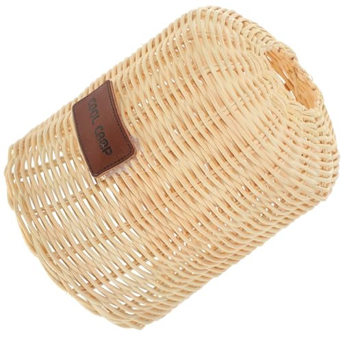 YARNOW Camping Gas Cylinder and Cover Handmade Rattan Outdoor Cooking Gas Tank Storage Pouch Gas Canister Cover for Hiking