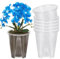 Mineup 6Pcs Orchideentöpfe, 14CM Kunststoff Orchideen Pflanztöpfe, Klare Orchideentöpfe Mit Drainagelöchern, Orchideentopf Transparent, Orchideen Übertopf Für Indoor Outdoor Garden Balkon