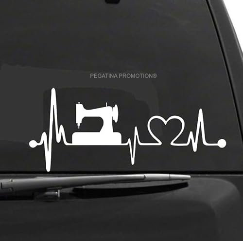 Rakelfix Nähen Nähmaschine Handarbeit Herzschlag Aufkleber 30 cm Herzlinie Hobby Sticker Auto Lack Scheibe Autoaufkleber