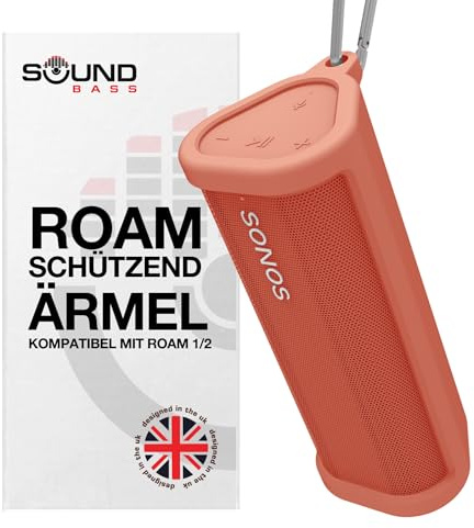 Sound Bass Étui de Transport renforcé pour Sonos Roam 2, Rouge | Compatible Sonos Roam, Roam 2 & Roam SL | Bouton Bluetooth | Protège votre enceinte | Housse