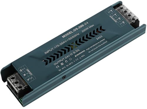 JOYELEC 200W 24V 8.3A LED Trafo Treiber Netzteil Schlankes LED-Schaltnetzteil für Heimtechnik Eingang Treiber Transformator AC230V auf DC24V Ausgang geeignet für Niederspannungs-Lichtleisten