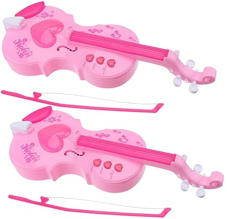 BESTonZON 2st Kinder Geige Spielzeug Geigenspielzeug Für Kinder Musikspielzeug Für Geige Pädagogisches Spielzeug Violine Musikspielzeug Für Geigenspielzeug Für Anfänger Plastik
