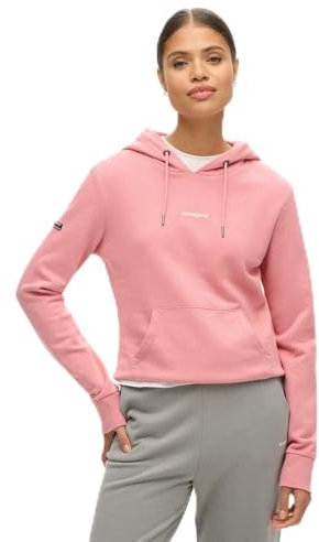 Superdry Sweat à capuche uni pour femme, rose fumé, 40, Rose fumé, 42