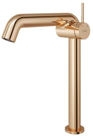 EMKE Robinet de Salle de Bain Or Rose, Mitigeur Monocommande en Laiton, Cartouche Céramique,332 x 220 x 76 mm, Installation Facile, Économie d'Eau,Robinet de Lavabo