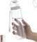 MYFOREST Trinkflasche 1 L, langlebiges Tritan, auslaufsicher, spülmaschinenfest, BPA-frei, sturzsicher, Trinkdeckel/Trinkhalm, Handschlaufe, Karabiner (Minimalismus, Transparent, 960 ml)