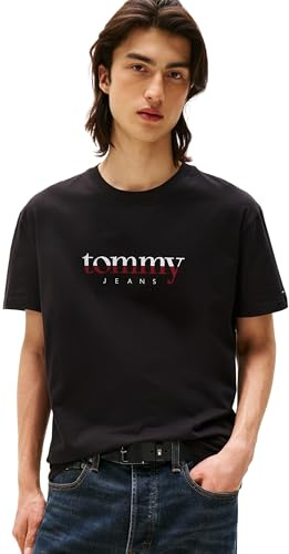 Tommy Jeans Men’s Short Sleeve Regular Fit T-Shirt, Black (Black), 4XL
