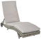 Outsunny Tumbona de Ratán Reclinable Tumbona de Jardín en Forma de S con 2 Ruedas Respaldo Ajustable en 5 Posiciones y Cojín Extraíble para Patio Terraza 207x70x70 cm Gris Claro