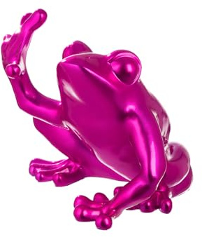 Casablanca Figur Frosch - Kunstharz - pink glänzend - Höhe 35 cm - Deko - Skulptur - Geschenk - Wohnaccessoire