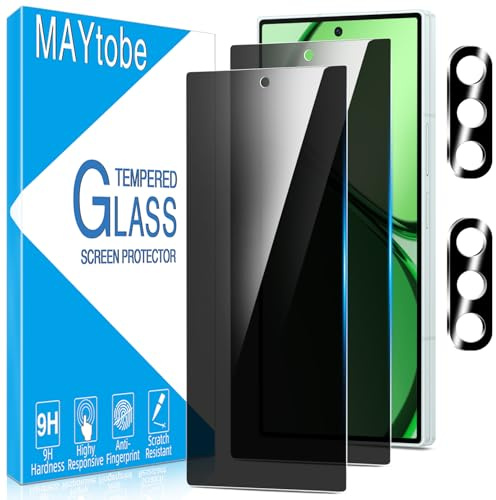 MAYtobe 2 + 2 Pack Privacy Screen Protector for Samsung Galaxy Z Fold 7 2025 With Camera Lens Protector, Anti Spy Tempered Glass, Case Friendly, Anti-Scratch, Ultra Resistant, No Bubbles
