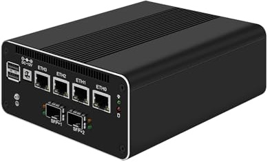 ANDAQI Micro Firewall Appliance, Mini PC, PFSense, Mikrotik, OPNsense, VPN, Router PC, I3 N305, RJ50, 4 x 2.5G I226-V, 2 x SFP+ Optical 10G 82599ES, Type-C, SIM Slot, TF, 8G RAM, 128G SSD