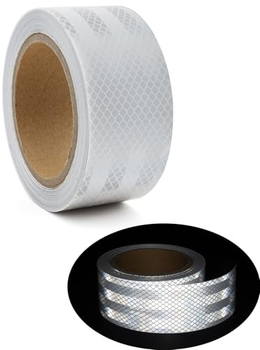 Cinta Reflectante Adhesiva,10m*5cmCinta Adhesiva Reflectante,Cinta Autoadhesiva Reflectante de Precaución,Pegatinas Reflectantes,Cinta Impermeable para Vehículos,Coches,,Exteriores (Diamante blanco)