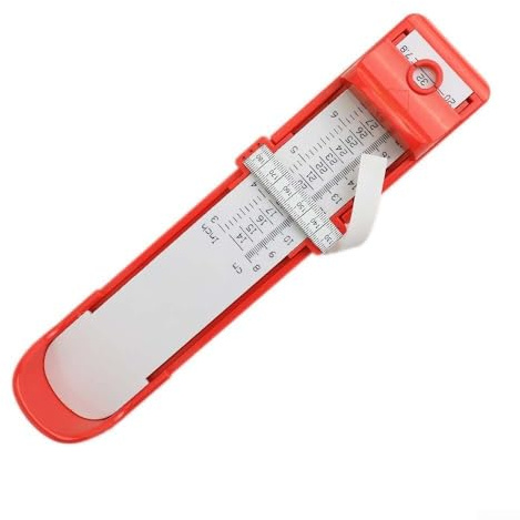 Fußgrößen-Messlineal 80 200 mm Schuhmessgerät für Erwachsene und Kinder präzise Fußgrößenmessung (rot)