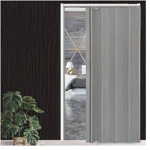 pujindu Porte Pliante Accordéon Intérieure En PVC, Panneau De Séparation Pour Plus D'intimité, Cloison Coulissante Pliante Avec Fenêtres Pour Placard Ou Salle De Bain(40x40in)