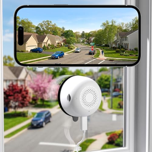 Mrowly 3MP Indoor Window Camera, 5G & 2.4GHz WiFi Indoor Camera for Home Security with AI Color Night Vision, People/Motion Detection, 24/7 Recording, Easy & Quick Window Mount for Looking Outside