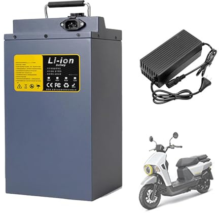 HJGHY 48v,40Ah, Batterie Lithium 60 Volts pour Motos électriques, cyclomoteurs, tricycles et voiturettes de Golf (0-6000 W), avec Chargeur.