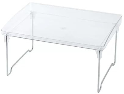 Generisch Transparente Schreibtischablage, Faltbarer Acryl-Displayständer, transparente Ablage für Arbeitsflächen, Make-up-, Parfüm- und Kosmetikregal mit Becherhalter für Büro und Studentenwohnheim