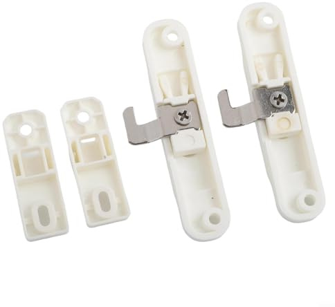 Cerradura de pantalla para puerta corredera, ganchos de malla de diamante antiguos, aleación de aluminio, cierre de pestillo de plástico antirrobo (gancho doblado)