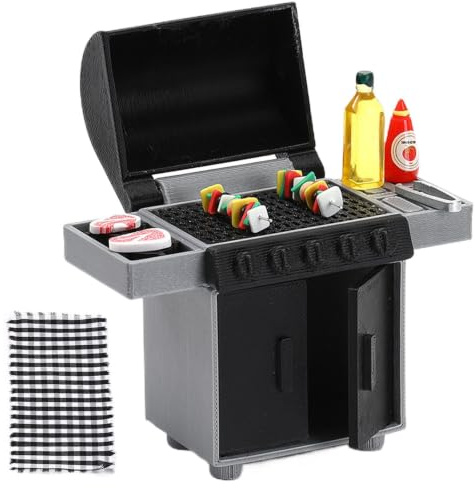 Miniature BBQ Grill Toy | Realistic Mini Barbecue Rack | Kids Play Kitchen Toys | for Kids Boys Girls Indoor Outdoor Backyard Yard School Birthday