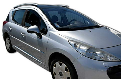 J&J AUTOMOTIVE | Windabweiser Passend Für 207 2006-2012 5-Türer, Heko Regenabweiser, Getönt, Set 2-Teilig, Vorne, Aerodynamisch
