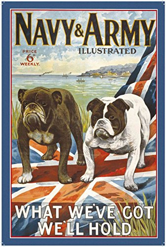 Tin Sign Army & Navy British Bulldog Retro war Blechschild Man Gift