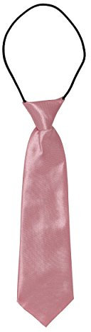 ENFANTS élastique pré NOUÉ satin cravates - Rose clair, One size