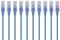 Monoprice SlimRun 115166 Lot de 10 câbles de raccordement Ethernet Cat6A Bleu 3 m Cordon réseau Internet – RJ45, 550 MHz, UTP, fil de cuivre nu pur, 10 G, 30 AWG