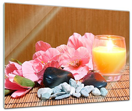 Glasbild - Zen Steine XIX - 80x60 cm - Deko Glas - Wandbild aus Glas - Bild auf Glas - Moderne Glasbilder - Glasfoto - Echtglas - kein Acryl - Handmade