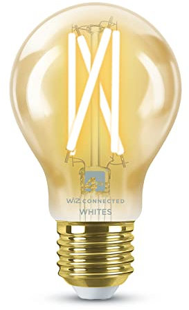 4lite Smart A60 E27 Amber Filament LED Bulb (7W) Dimmable 640Lm 2000-5000K Tuneable White, Wi-Fi/Bluetooth Controlled with Screw Fitting - 4l1/8044