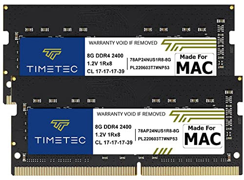 Timetec 16GB Kit (2x8GB) DDR4 2400MHz PC4-19200 SODIMM RAM Upgrade for 2017 iMac 27/21.5-inch Retina & Non-Retina 4K Models (iMac 18,1 / 18,2 / 18,3)