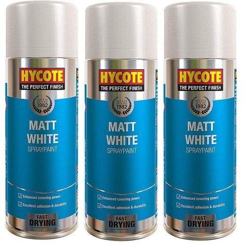 Hycote Matt White Paint 400ml (Pack of 3)