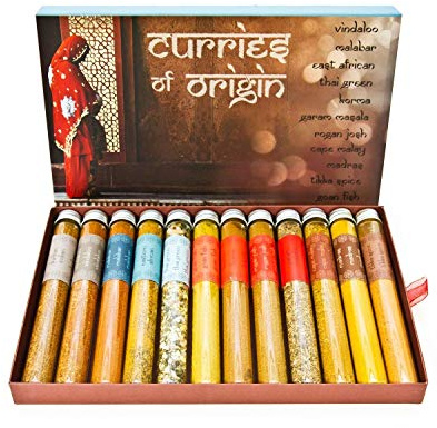 Eat.Art Curries of Origin - 12 Unique Different Curries - Food Cooking Gifts Luxury World Selection Box - Authentic Unusual Collection Fine Food Curry Set - Fine Food Gift