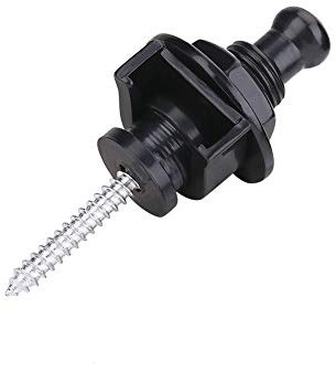 Drfeify 2 Stück Metallknöpfe zur Befestigung des Gurts, langlebig, Ersatzteil für E-Gitarre (7 x 3 x 3 cm, schwarz)