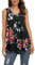 AUSELILY T-Shirt Décontracté D'été sans Manches à Col en V pour Femmes Classique Débardeur Lâche Gilet de Sport de Plage Casual (Rose Noir,S)