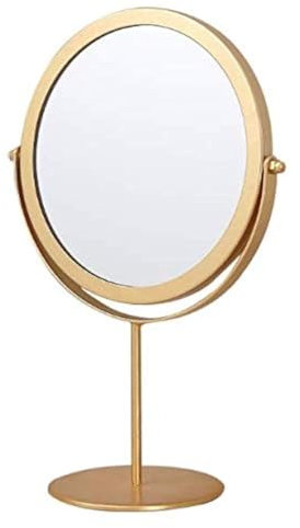 SZETOSY Tischspiegel – Goodchanceuk Metall-Drehspiegel, freistehend, verstellbar, 19 cm, rund goldfarben…