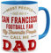 OM3® San-Francisco-Fan Tasse | Keramik Becher | American Football Mug | 11oz 325ml | Beidseitig Bedruckt | Hellblau