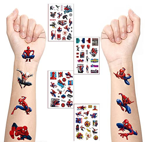 4 Sheet Temporary Tattoos for Kids,Party Bag Filler Favors Cute Fake Tattoos Stickers for Kids Boys Girls School Rewards Gifts