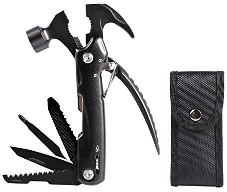 Multitool Camping Zubehör Survival Gear und Ausrüstung 12 in 1 Cool Gadgets Mini Hammer Multitool Geschenke für Männer und Freund
