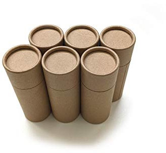 Empty Cardboard Deodorant Containers - 2.0 oz Push-up style, top-fill, reusable and biodegradable (6-Pack)