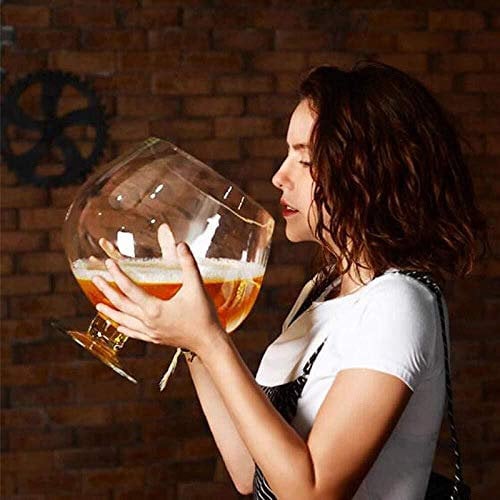 Verre à vin géant surdimensionné bière Grand Verre à vin en cristal sans plomb Cocktail Bar Lunettes Party Club Barware whisky Coupes bière for les anniversaires de Noël Verres à vin (Color : 2l)