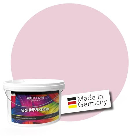 WALLCOVER hochwertige Wandfarbe für Innen | Pink Rosa | 2.5L für 20m² | Hochdeckende Innenfarbe Matt (Klasse 1) | Profi Qualität aus Deutschland