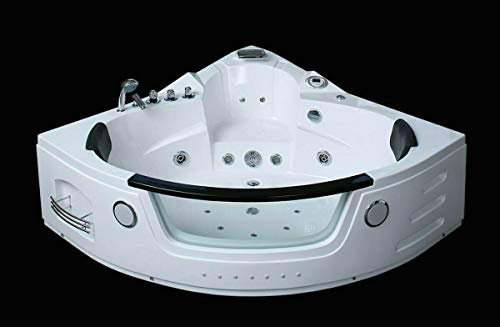 Luxus LED Whirlpool Badewanne SET 140x140cm +Heizung+Hydrojet +Ozon +Radio 2021
