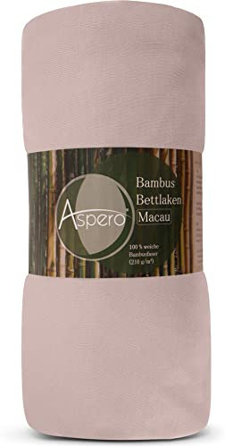 Bambus Spannbettlaken 4 Jahreszeiten| weiches Spannbetttuch 210 g/m² Oeko-Tex aus aktmungsaktivem Material Temperaturregulierend Farbe Altrosa Größe 180-200 cm x 200 cm x 30 cm