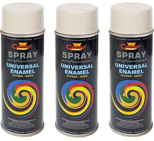 VE-INDUSTRIES Lackspray nach RAL 3er Sparpack Spraydose 400ml Buntlack für Holz, Metall (9010 Reinweiß Matt)