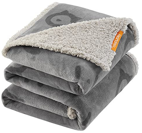 Feandrea wasserdichte Hundedecke, Sherpa Fleece Haustier Decke für große und extra große Hunde, Katzen, 203 x 152 cm, XXL, maschinenwaschbar, beidseitiger Sofabezug-Schutz, grau PPB080G01