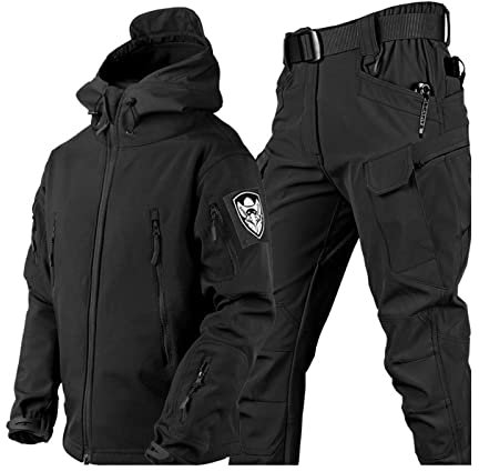 VBVARV Uniformi Tattiche Uomo Set Tute Combattimento dell'Esercito Militare Impermeabile Set Pantaloni Giacca Mimetici Softshell Vestiti Caccia,C,M