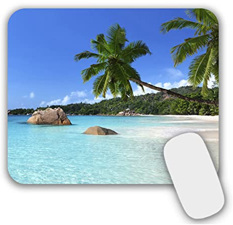 AOKSUNOVA Mauspad Klein Mousepad mit Motiv 240x200mm Standard-Größ Strand Bunt Mauspad