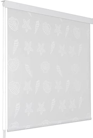 Duschrollo, MOONAIRY Spritzschutz Für Badewanne, Duschvorhang Badewanne, Badewanne Vorhang, Duschvorhang Rollo, 100 x 240 cm Seesternmuster
