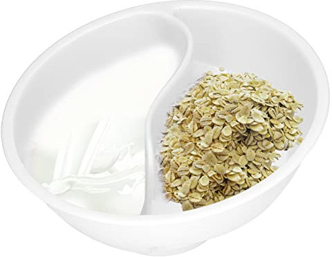 Anti Soggy Cereal Bowl, Stackable Separated Snack Bowl, BPA Free Reusable Cereal Divided Bowl, Novelty Kitchen Gift, Keeps Fresh, Snack Bowl for Ice Cream Yogurt Berries French Fri (White)
